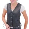 leather biker vest for women